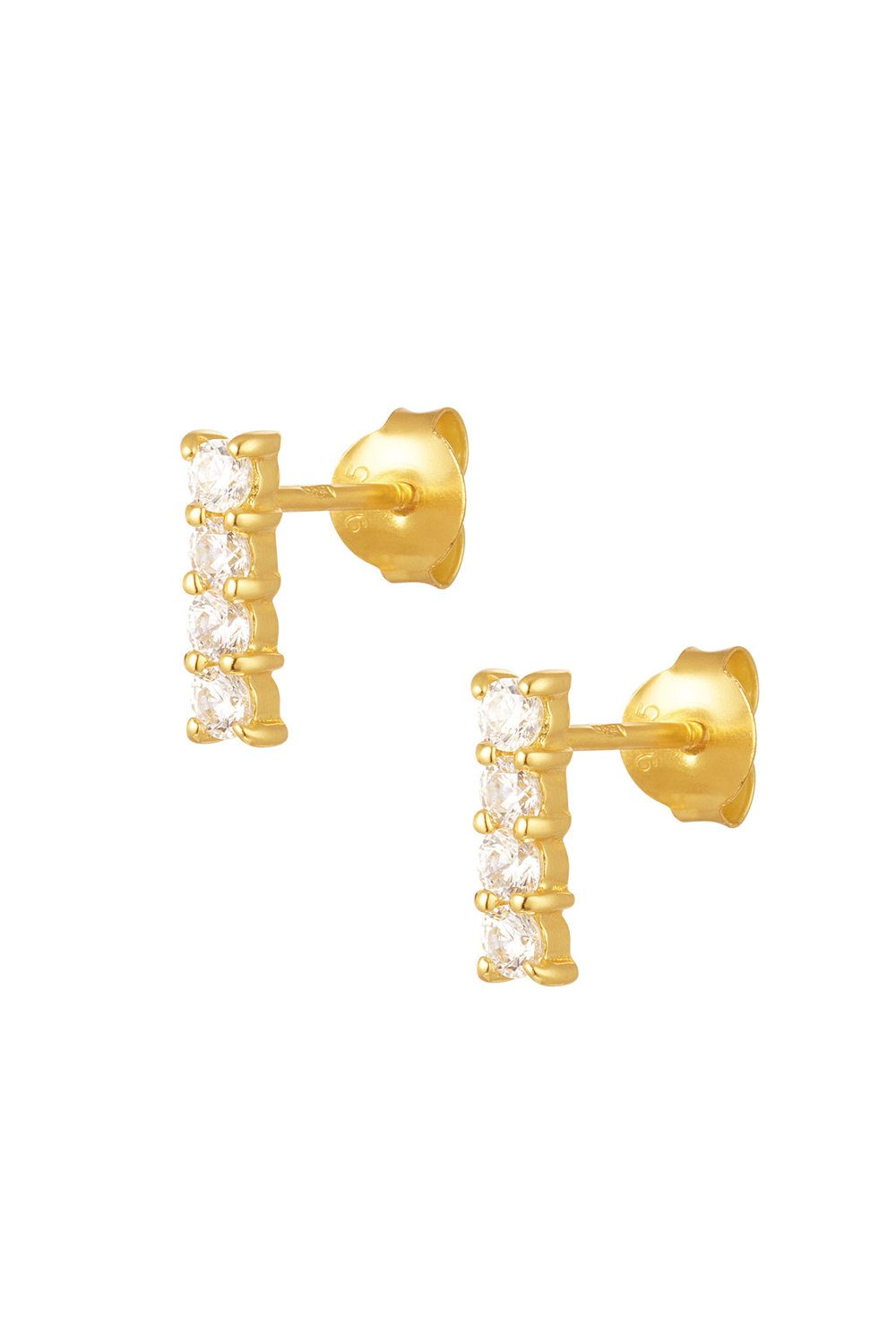 stud earrings bar with stones - 925  