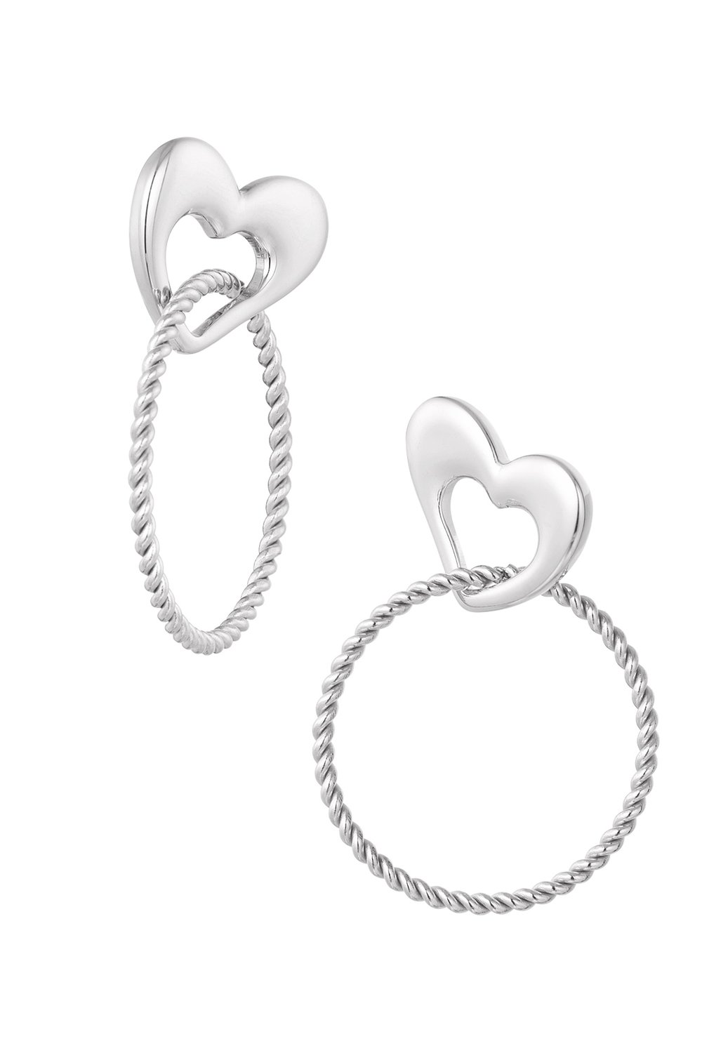 earrings heart with ring