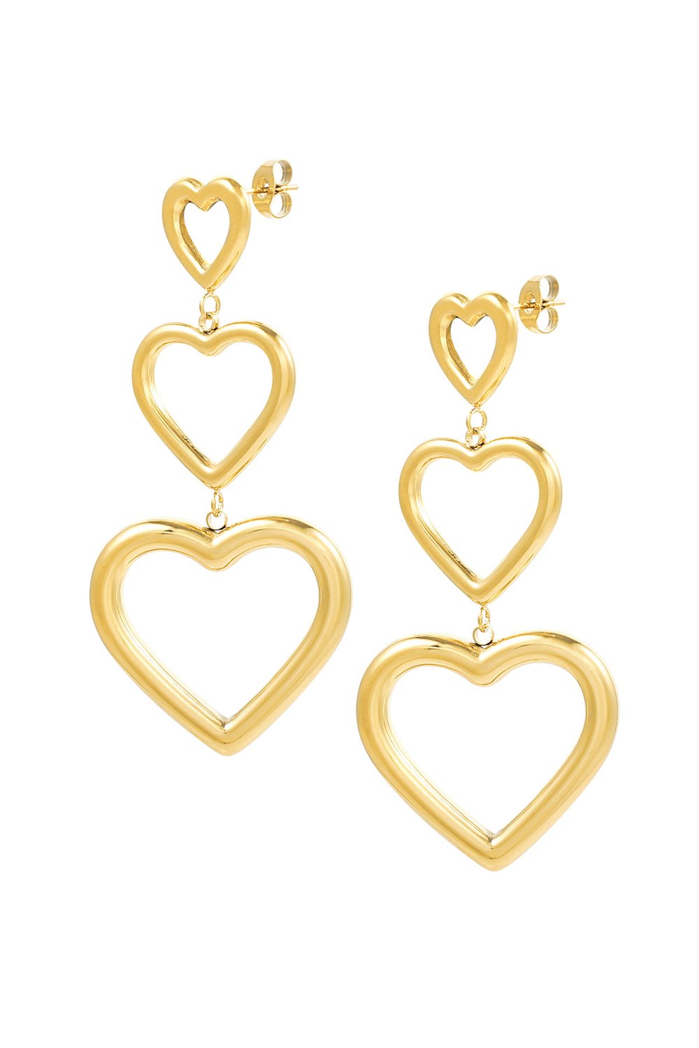 Earrings heart power - Silver Color color