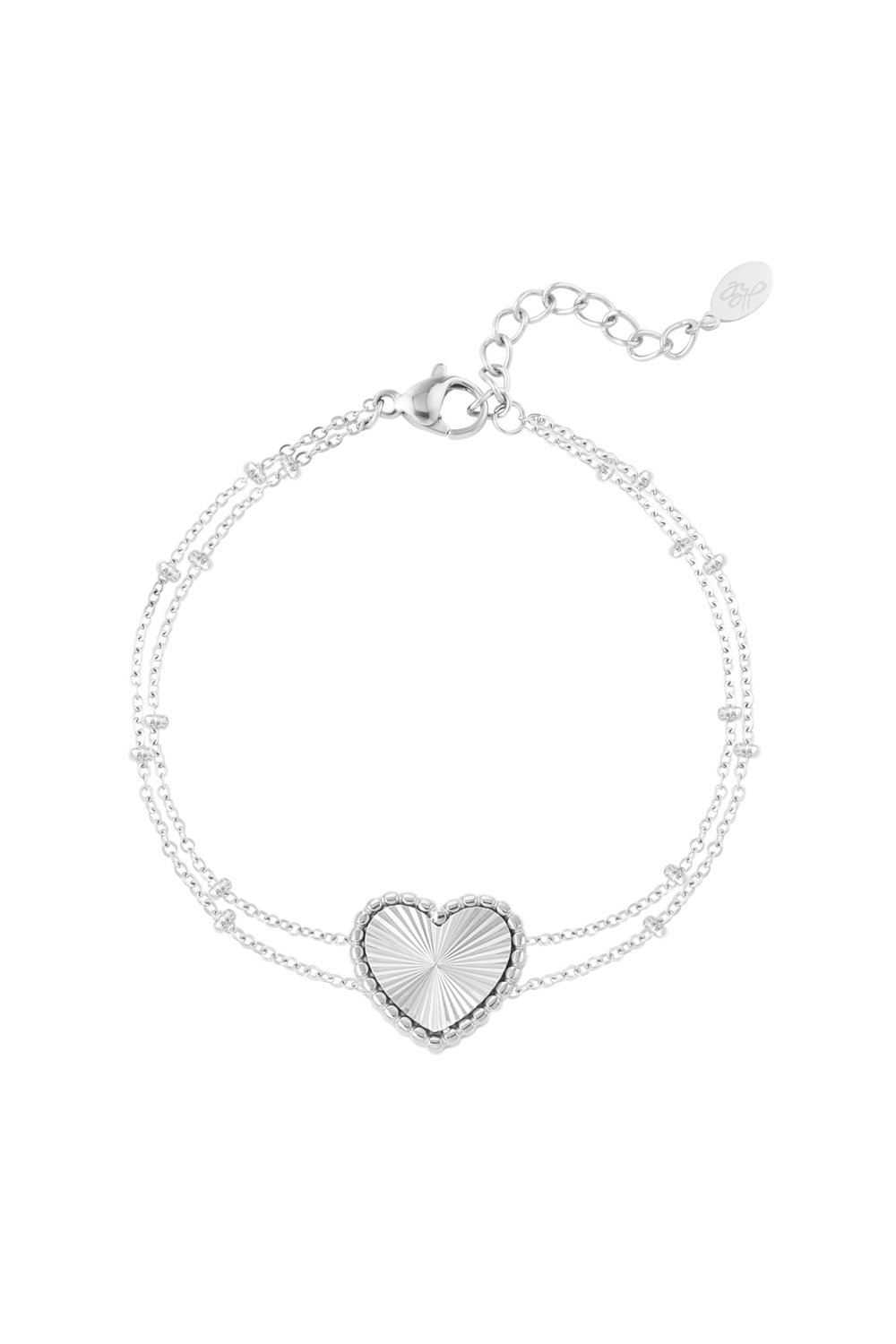 pulsera bolas con corazón 