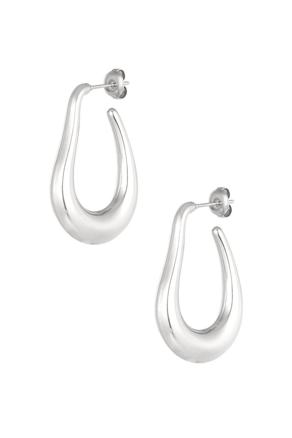 Earrings aesthetic drop - Silver Color color 