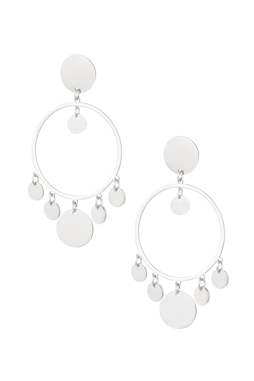earrings circle with coins 