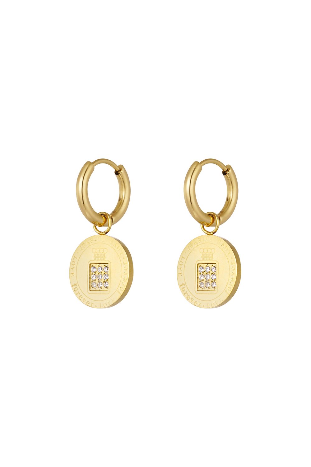 Ohrringe mit runden Münzsteinen  