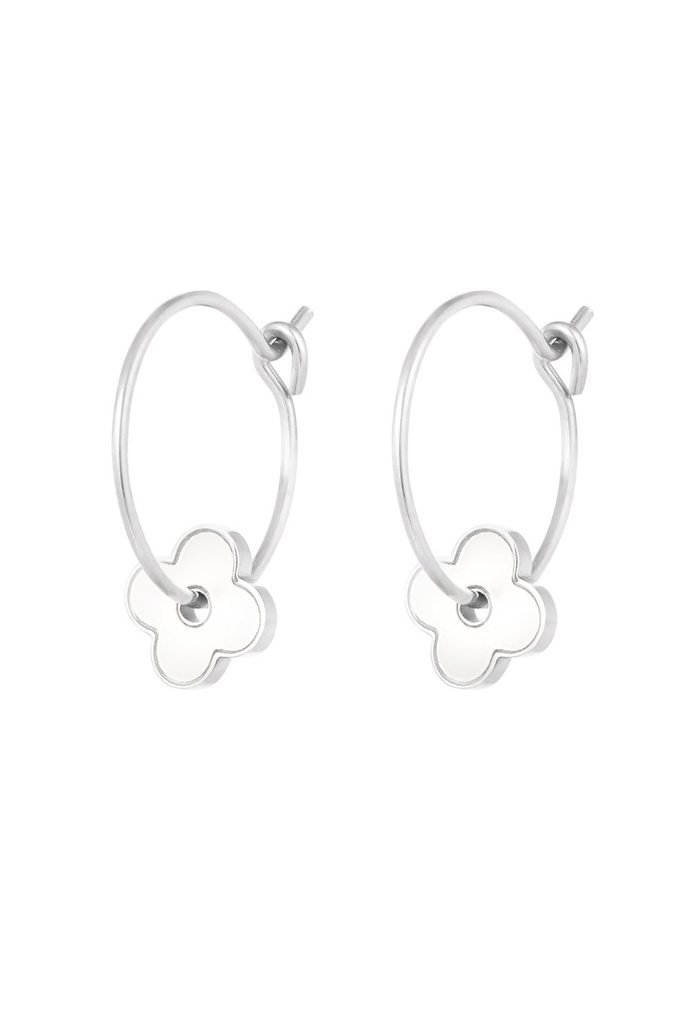 orecchini minimalisti con fiore 