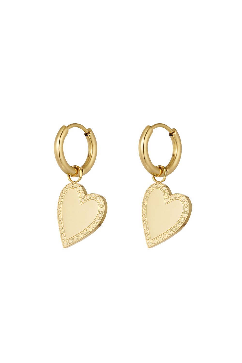 Earrings minimalist elegant heart - Silver Color color 