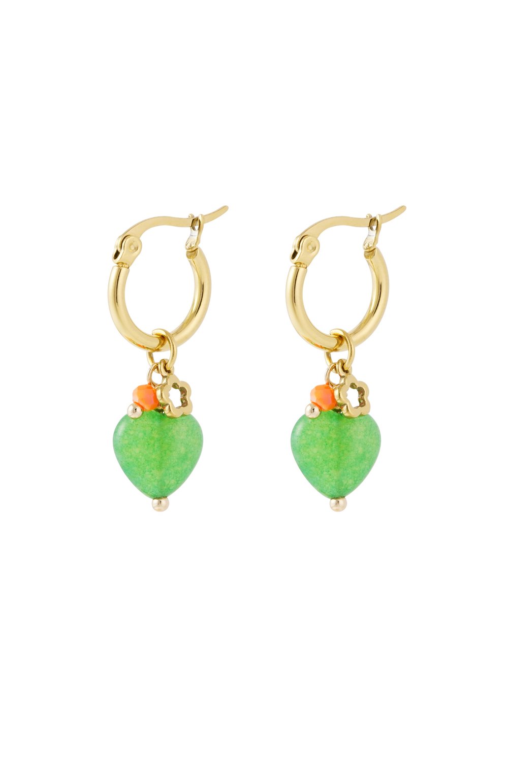 earrings with heart and flower 