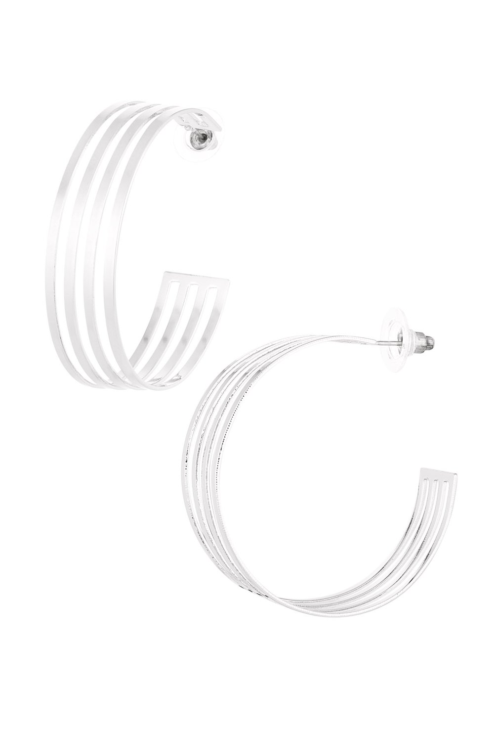 Ohrringe mit drei Ringen – Goldfarbe - Goldfarbefarbe 