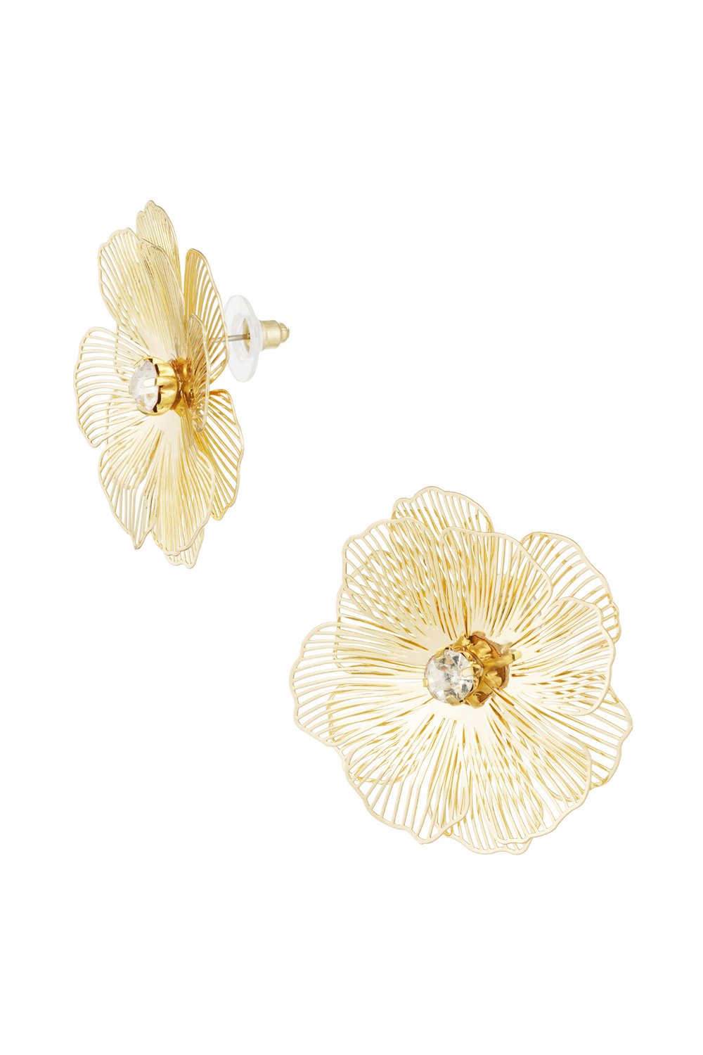 statement flower earring stone 
