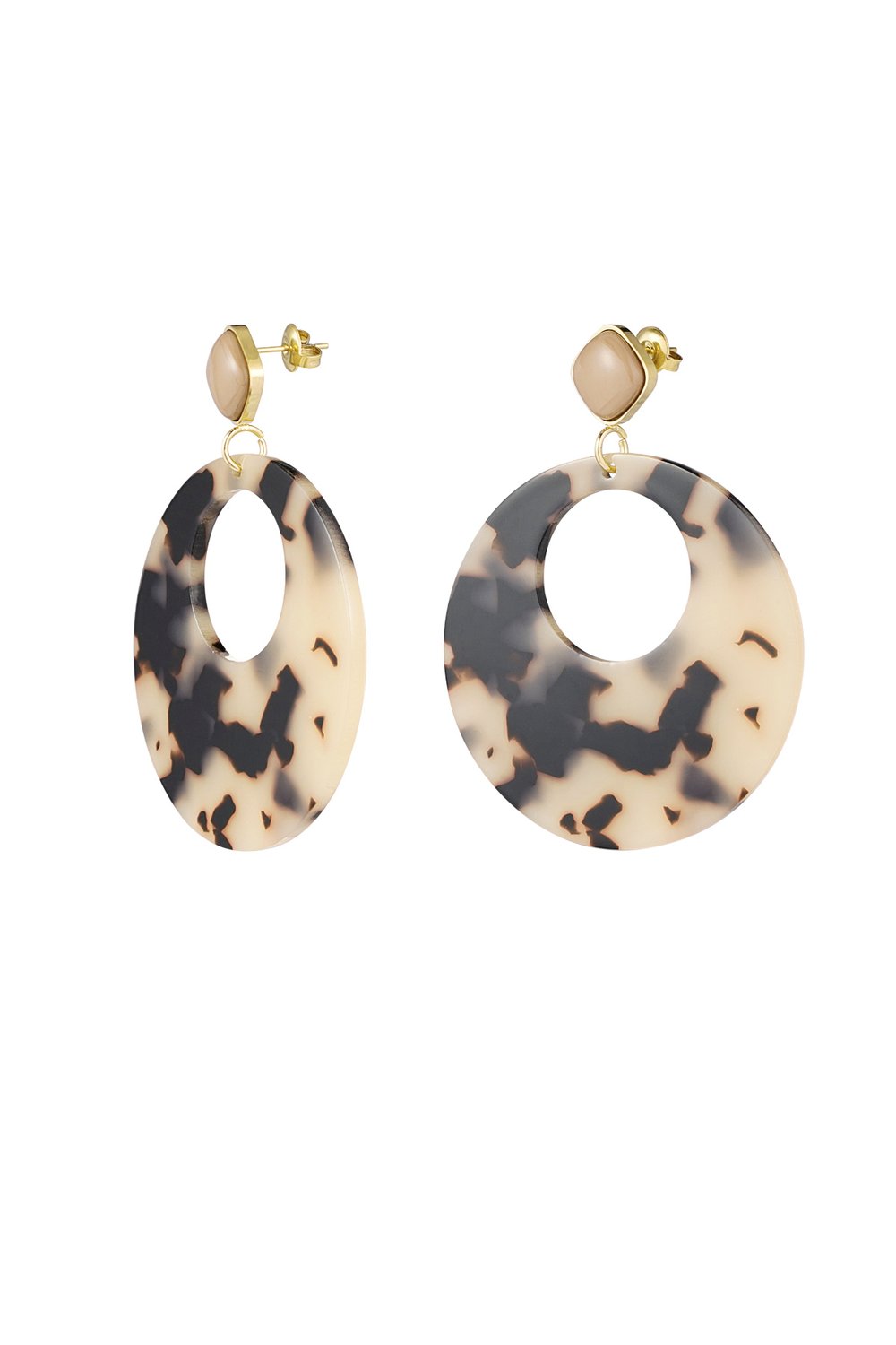 Round earrings with print