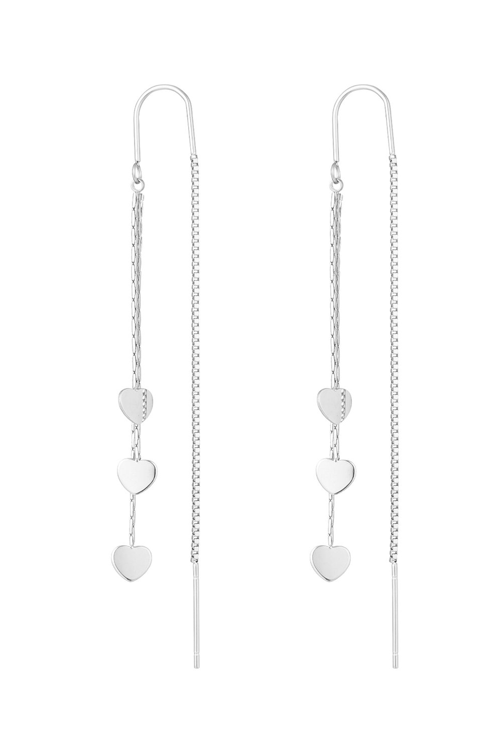 hanging earrings 3 x hearts