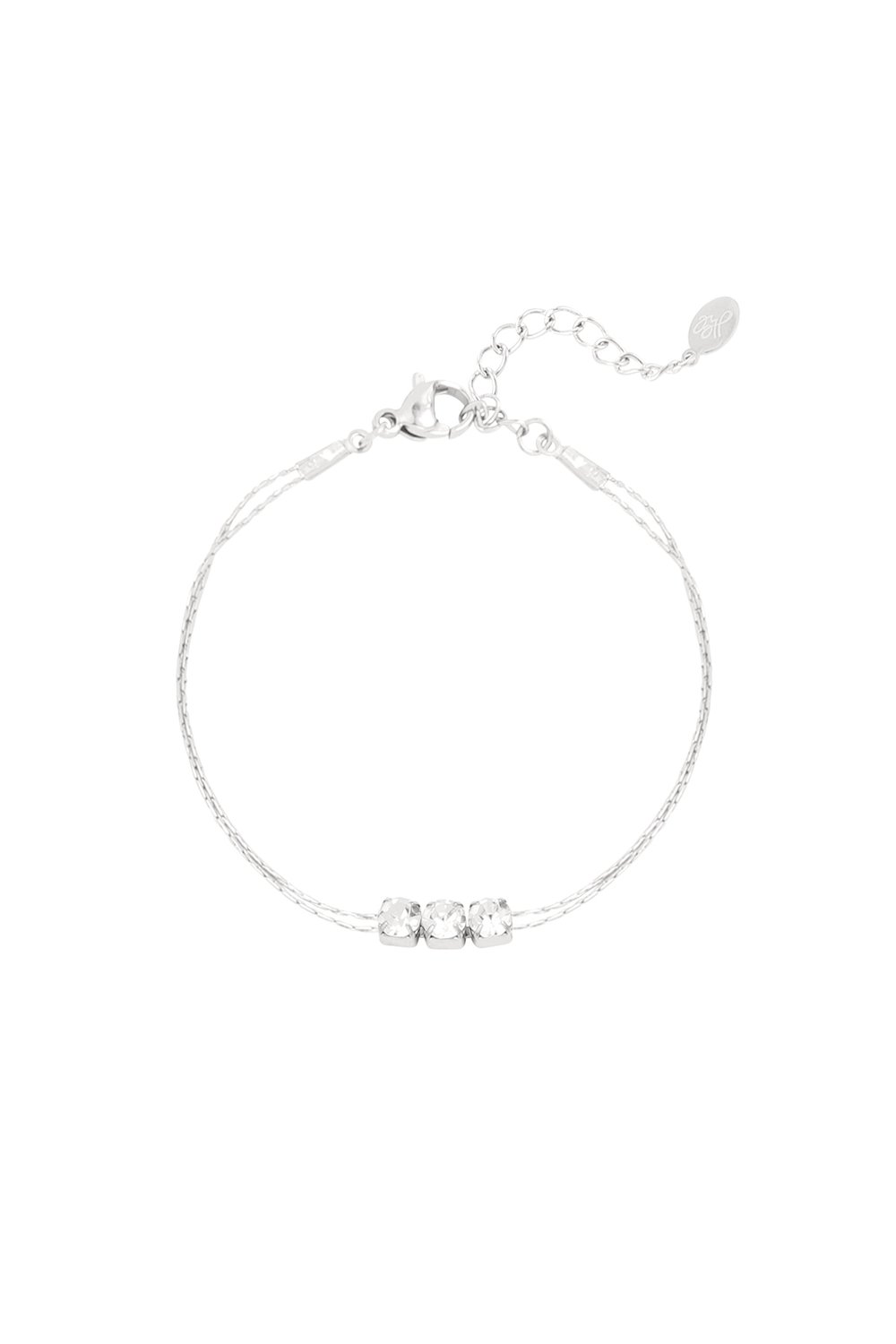 Armband Goldfarbe/Silber mit Stein