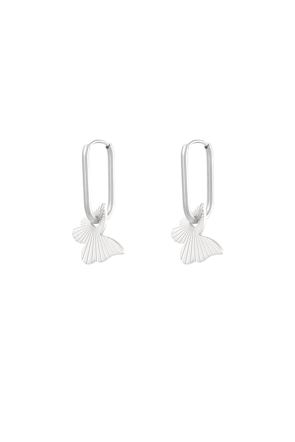 elongated earrings with butterfly