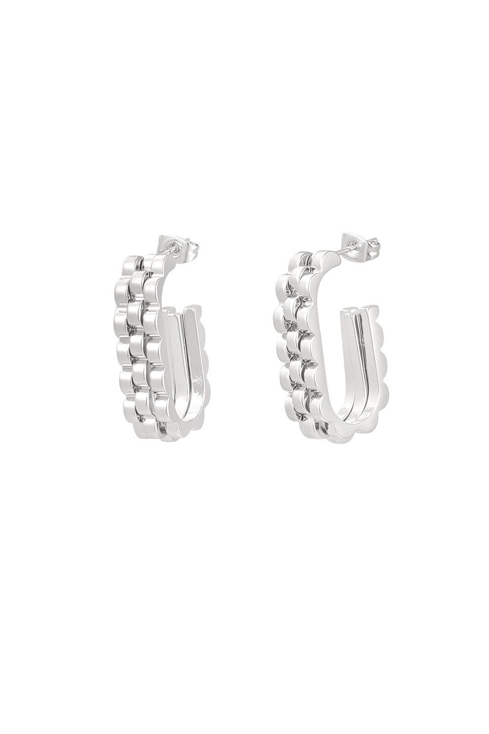 earrings elongated link in link 