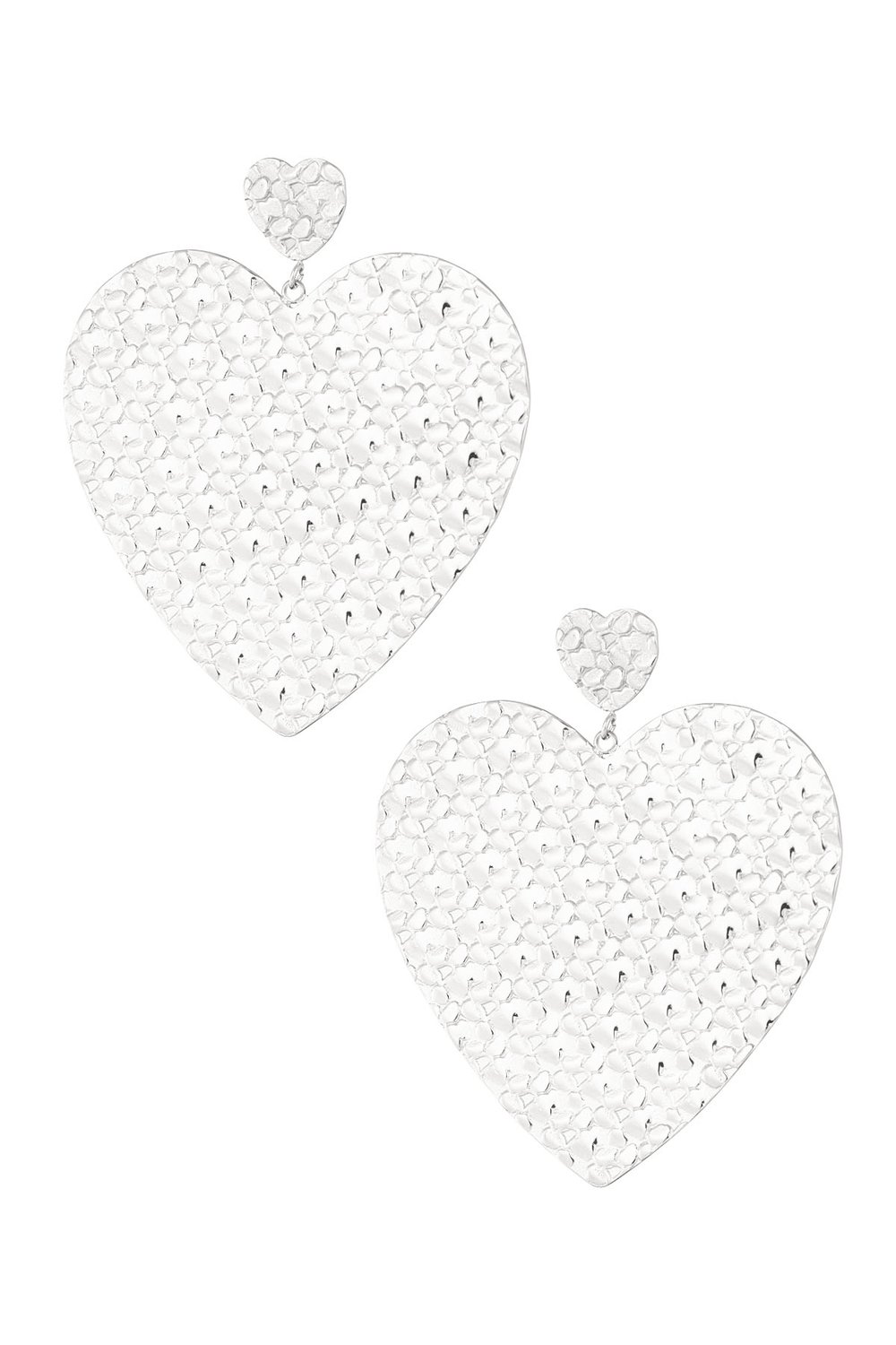 small heart earring with large heart pendant 