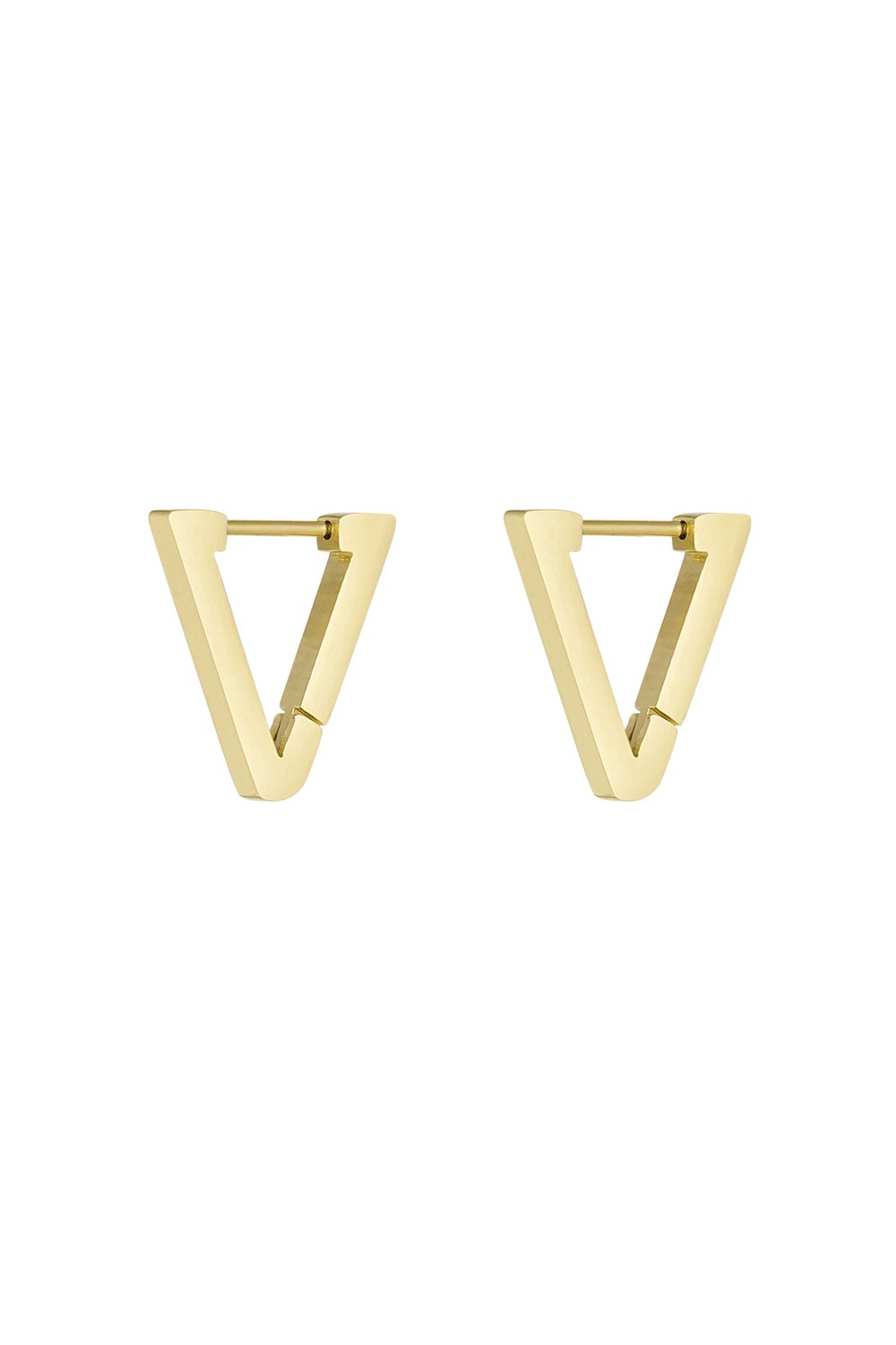 Basic triangle earrings - Silver Color color 