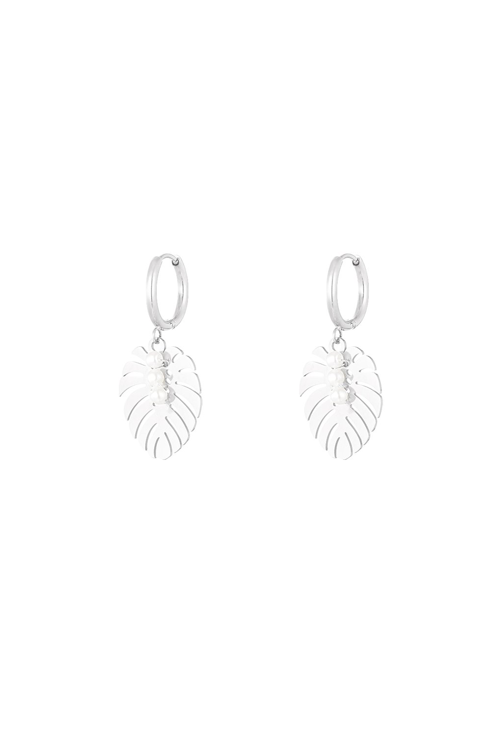 earrings leaf pearl love 
