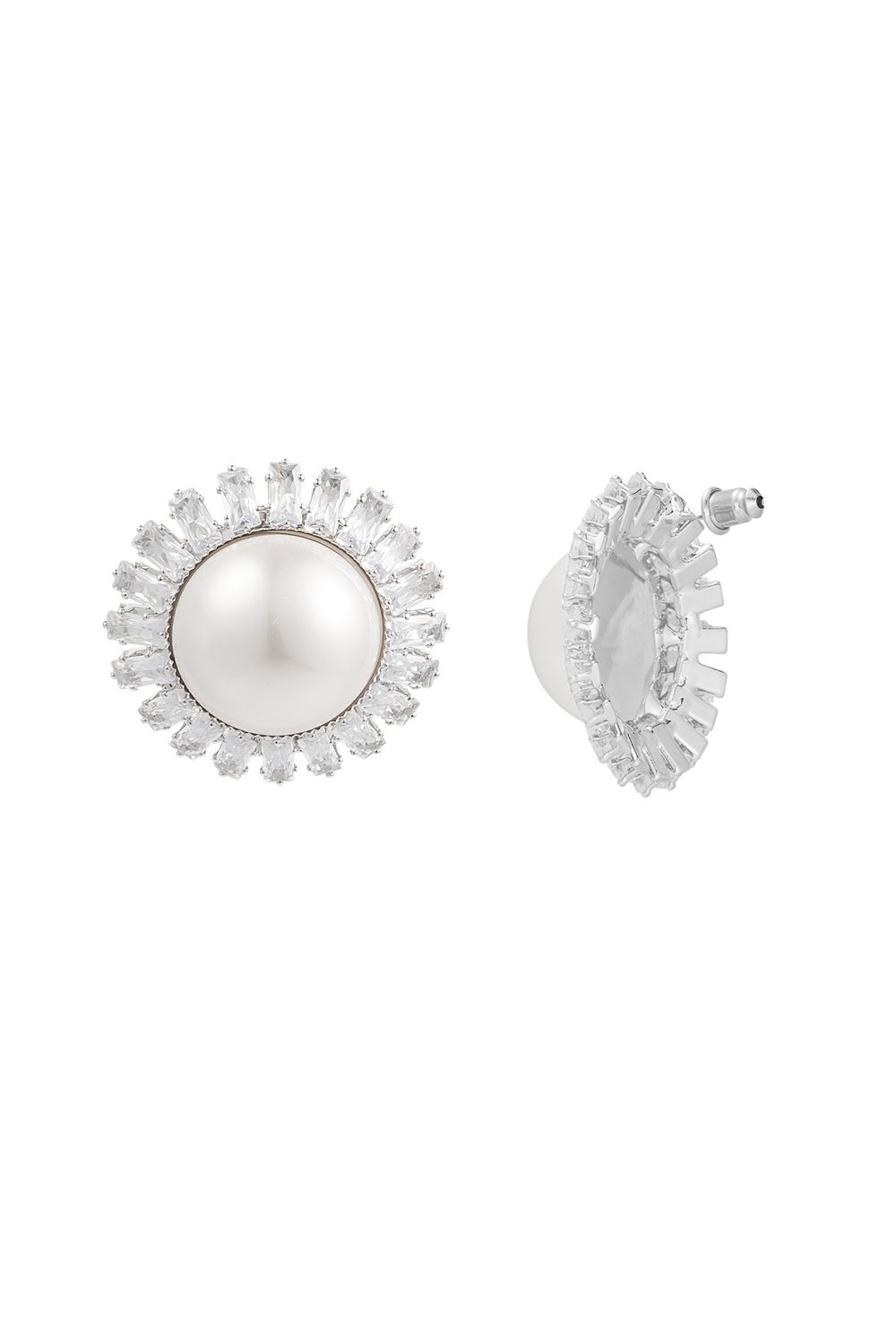 Earrings sparkly flower Gold Color - zircon copper