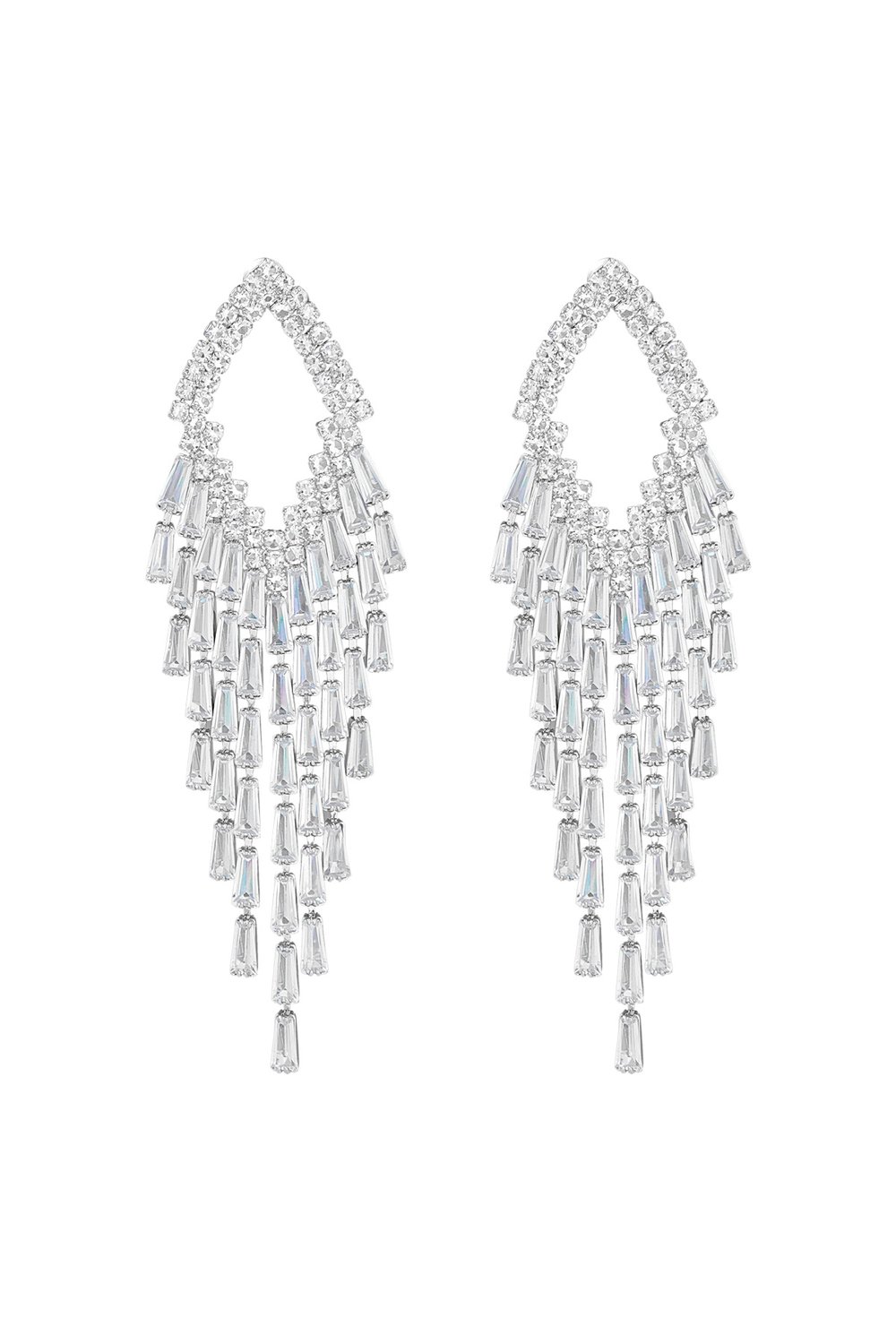 Earring sparkly diamond silver color - zircon copper