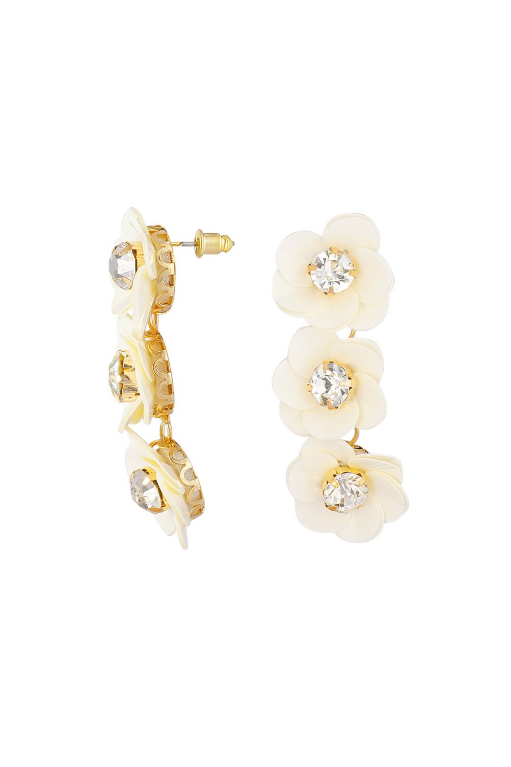 summery floral trio earrings