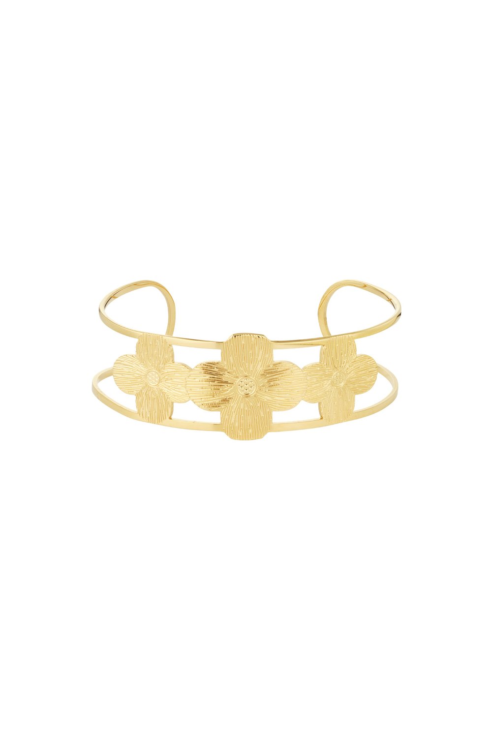 Blumenparty-Armband – Goldfarbe  - Goldfarbefarbe