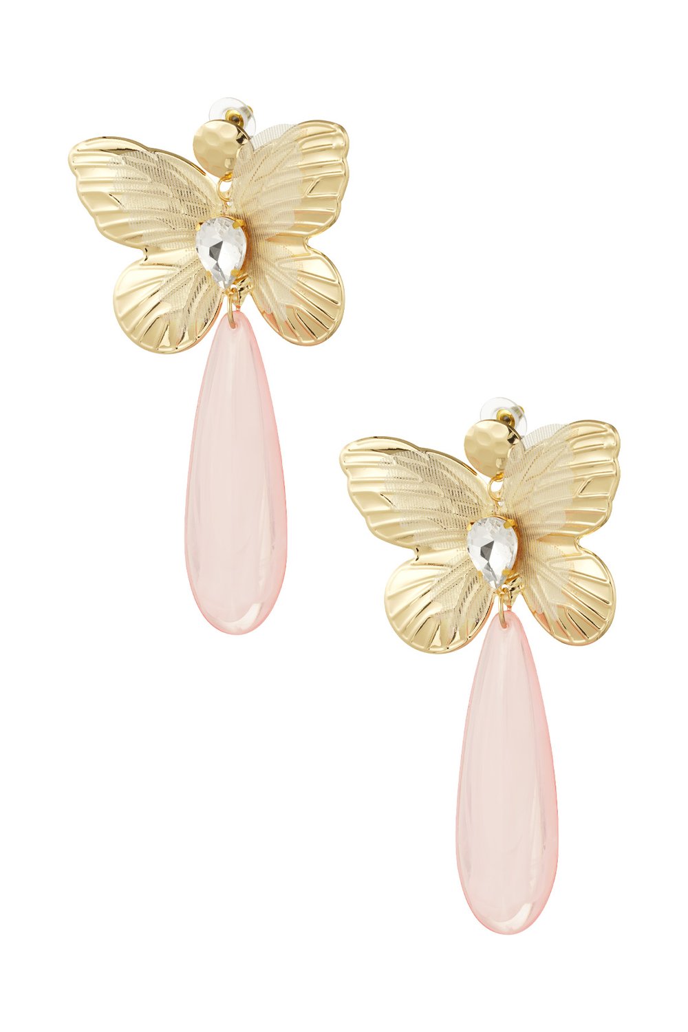 Butterfly charm earring with diamond