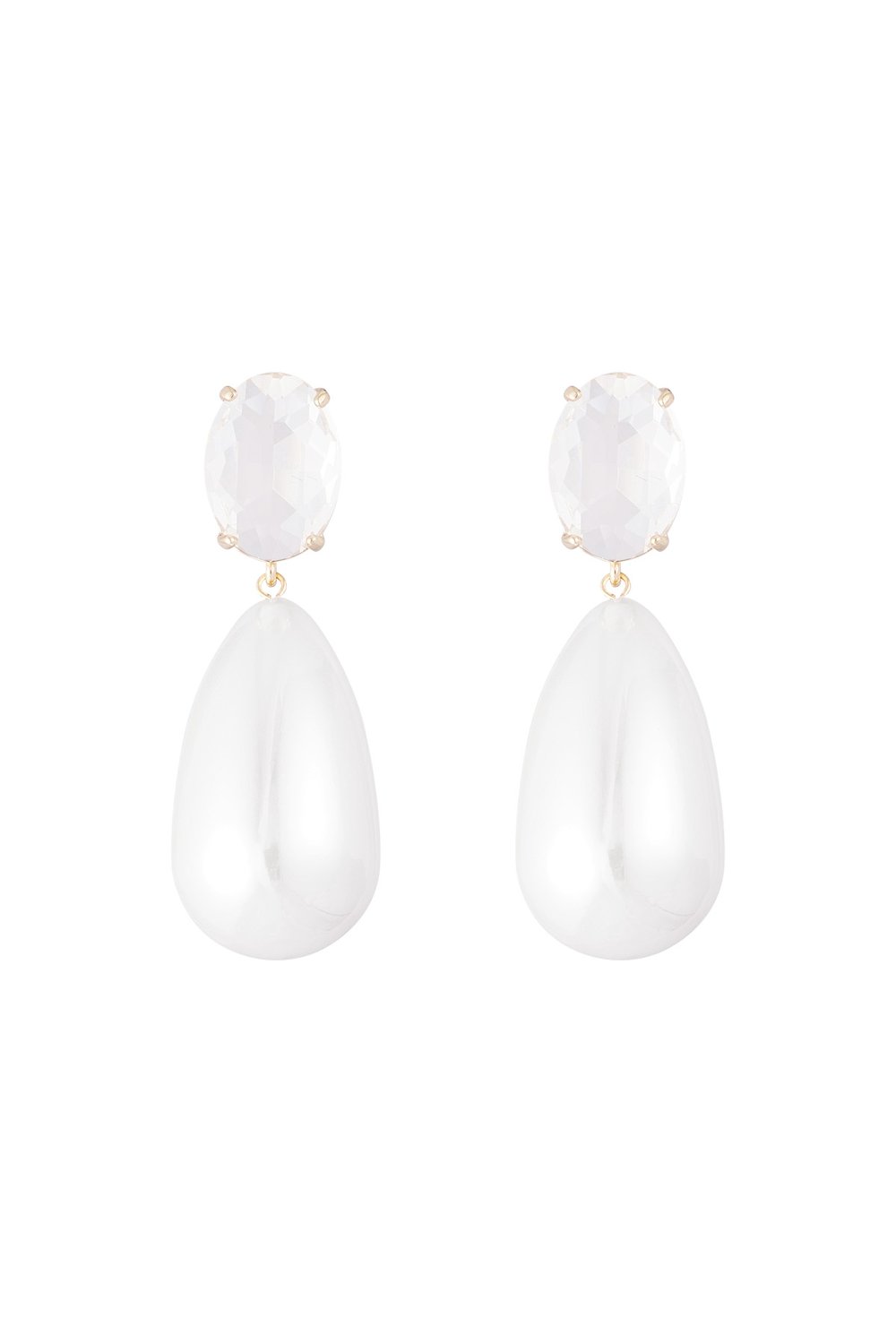 Diamante earring with pearl drop