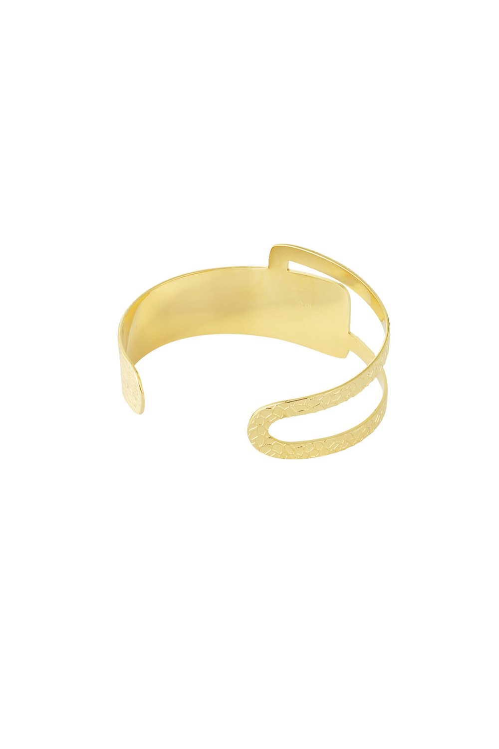 Großes strukturiertes Vintage-Armband – Goldfarbe - Goldfarbefarbe h5Bild4