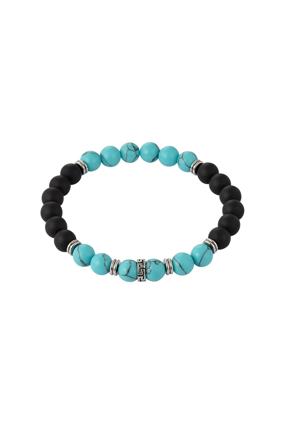 Men's bracelet with different beads - brown/black 