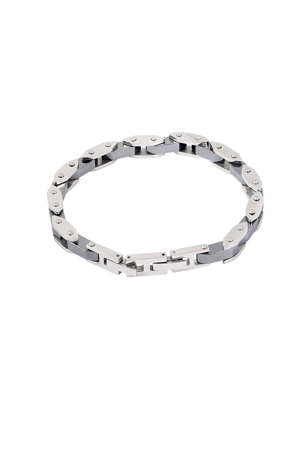 Double chained men's bracelet - Silver Color color h5Picture3