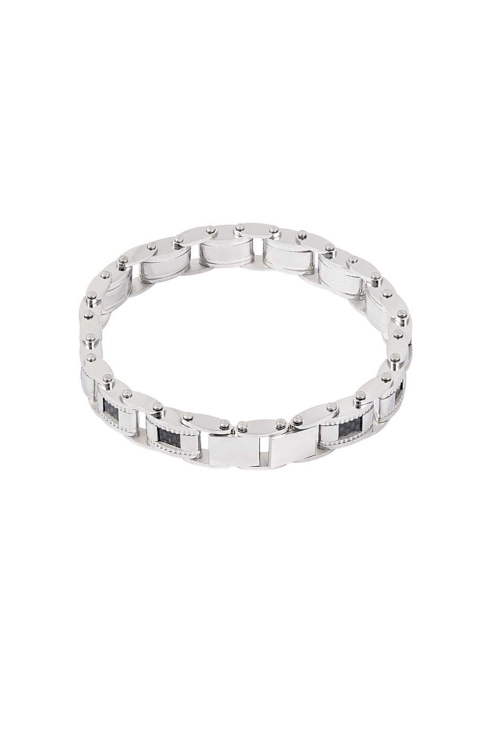 Casual men's bracelet - black/Silver color  Picture4
