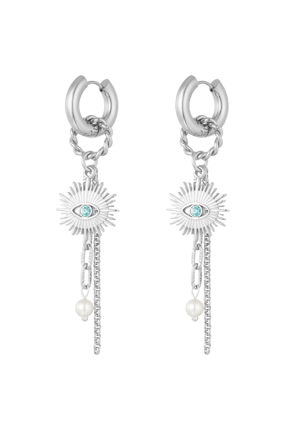Earrings eye see you - Silver Color color (Pack with plastic bag)