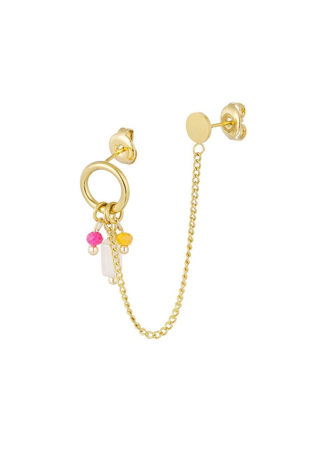 double earrings with charms 