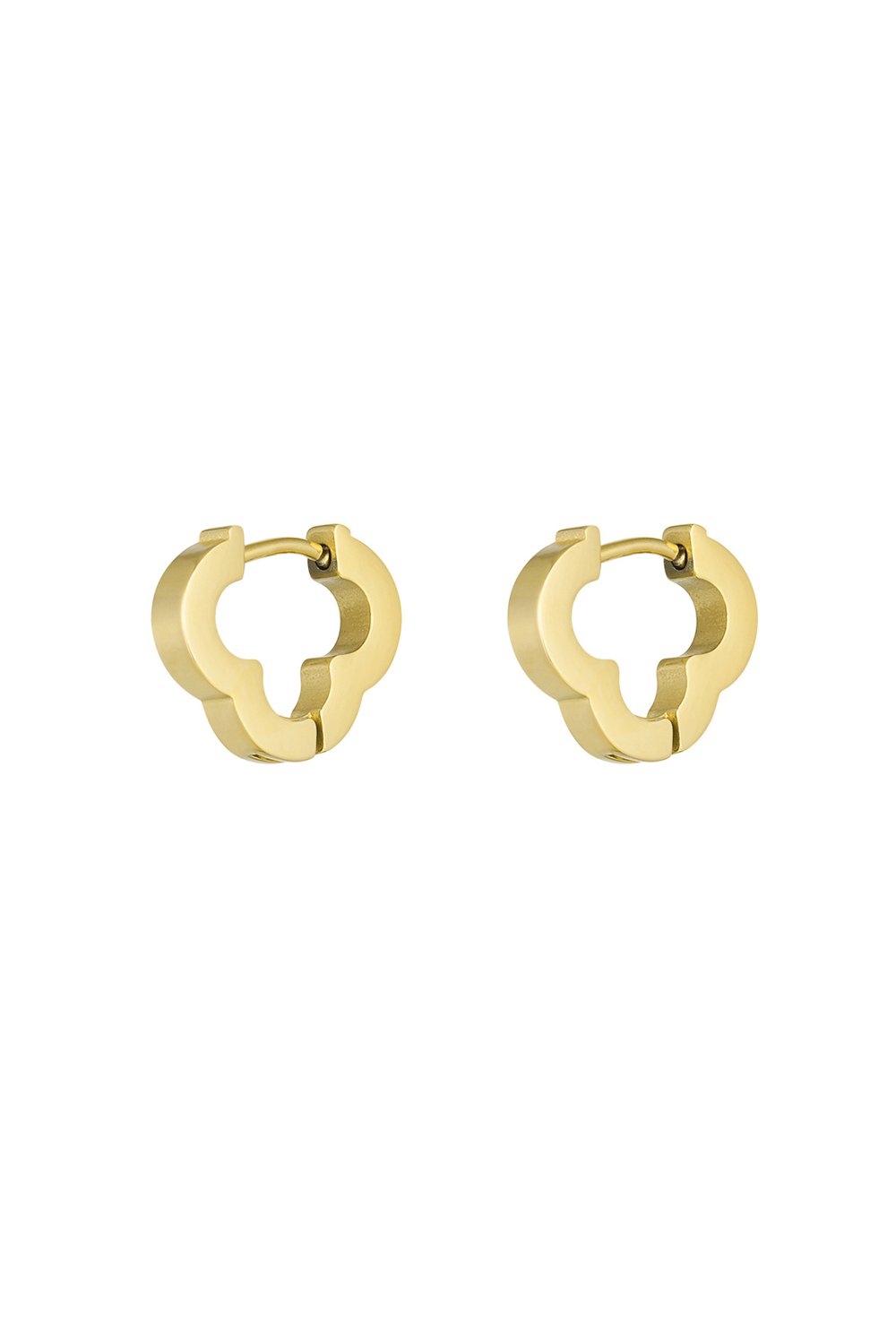 Basic clover earrings medium - Silver Color color 