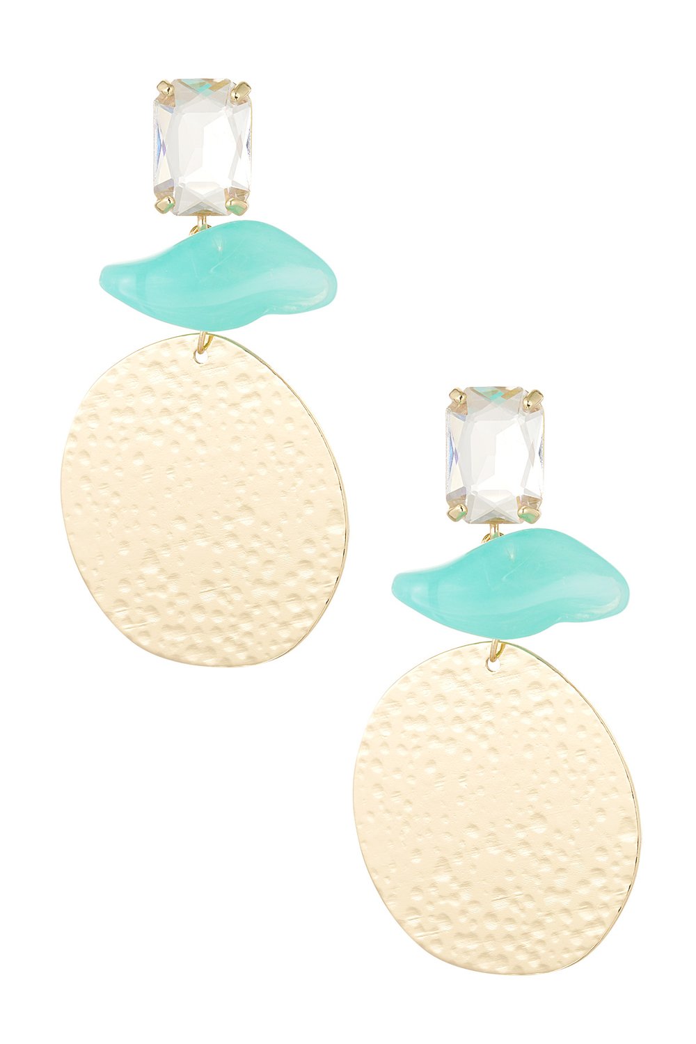 Statement beach vibe earrings - pink/green  