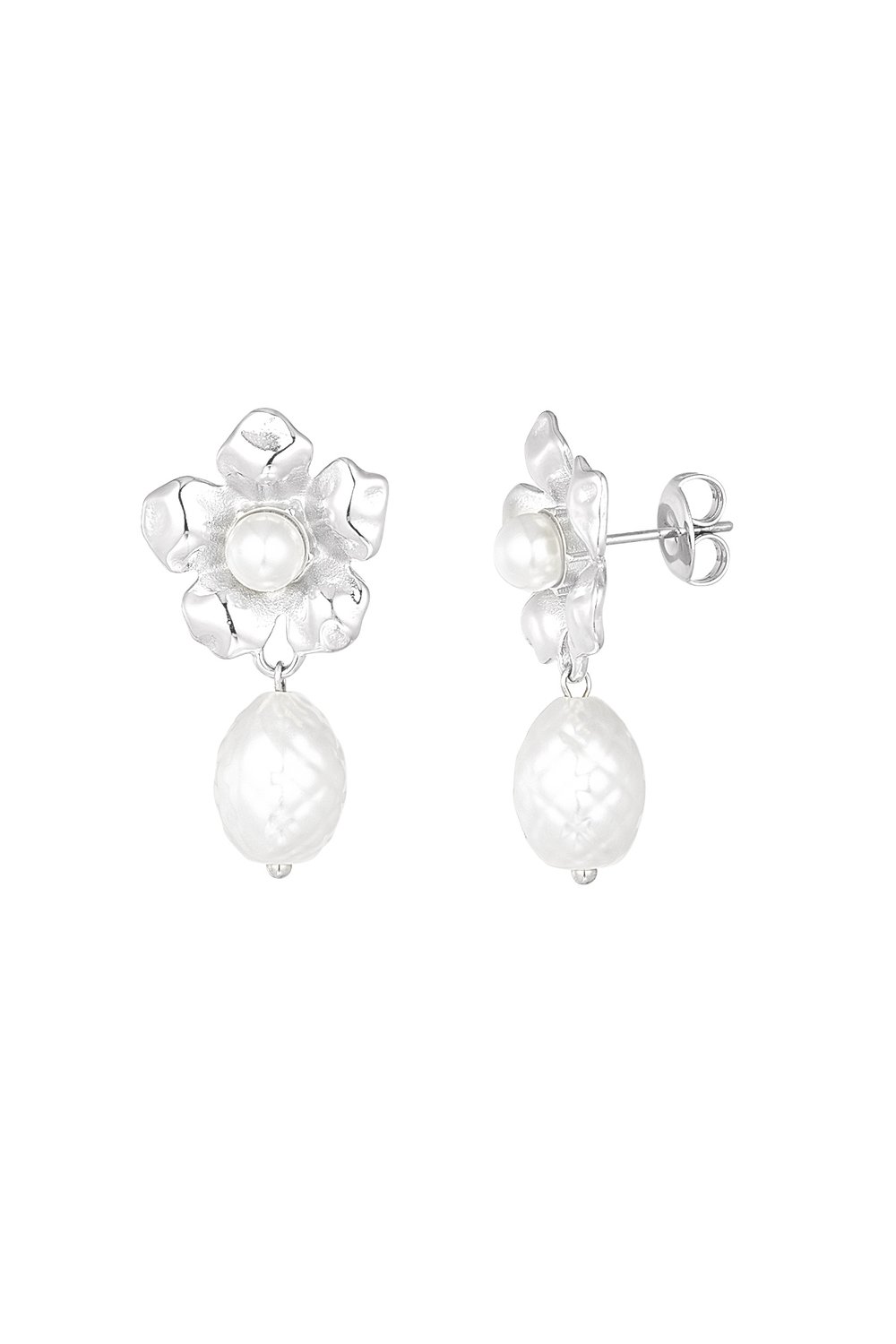 statement flower pearl earrings 