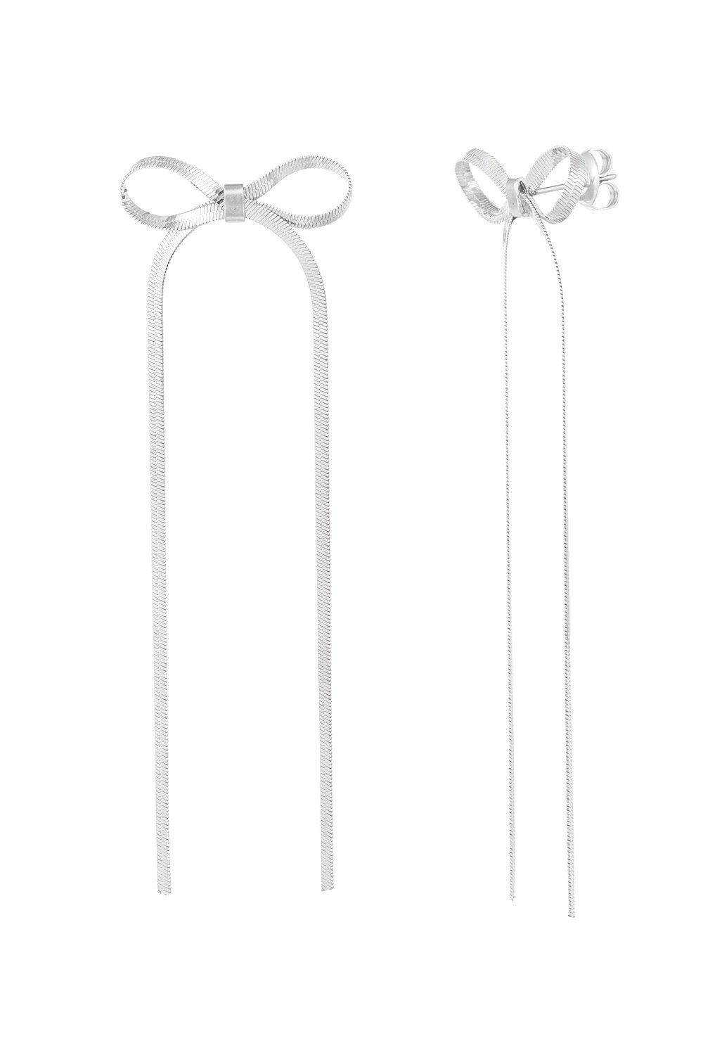 earrings with long bow 