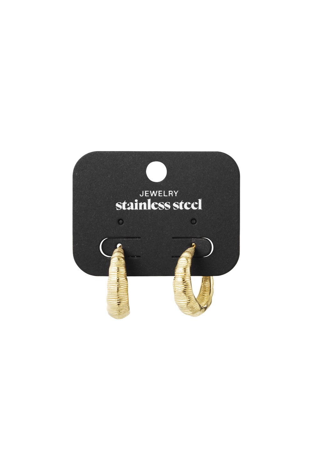 Textured Hoops earrings - Silver Color color h5Picture3