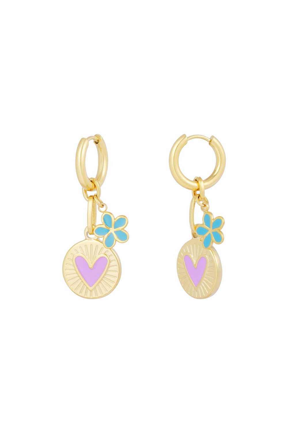 flower love charm earrings 