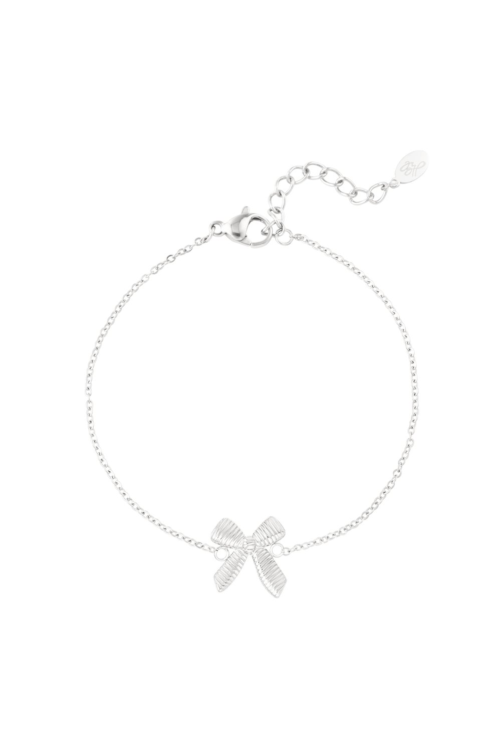 Simple bracelet with bow - Silver Color color