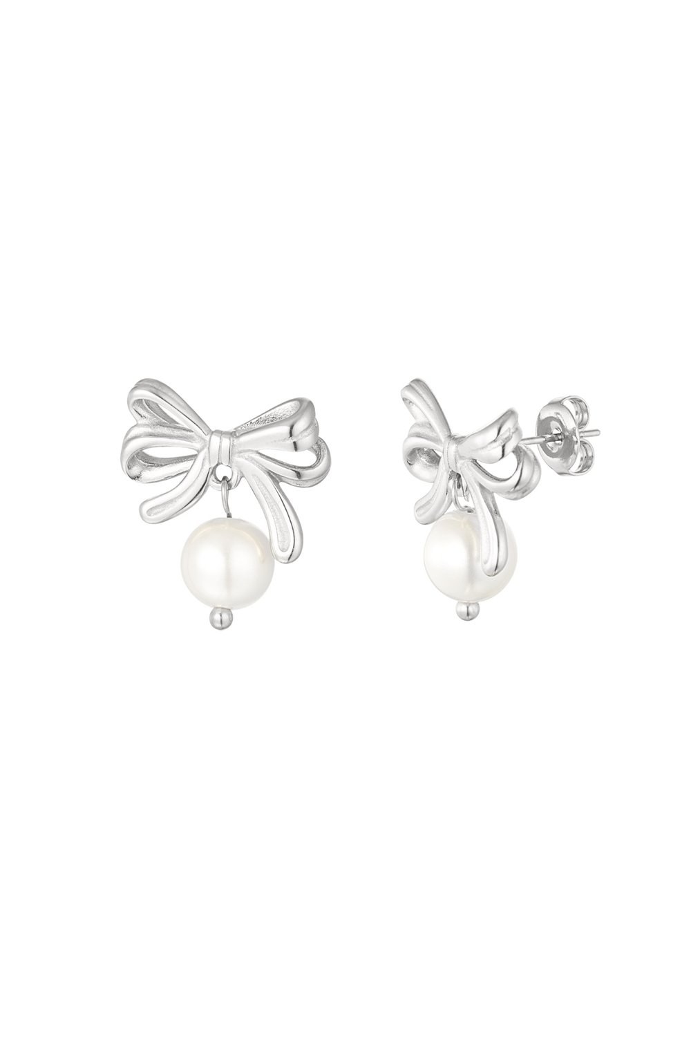 bow earrings with pearl 