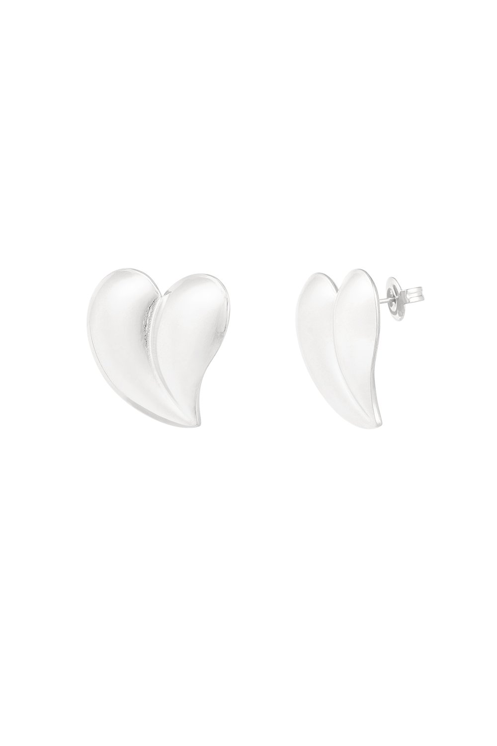 orecchini cuore cromato