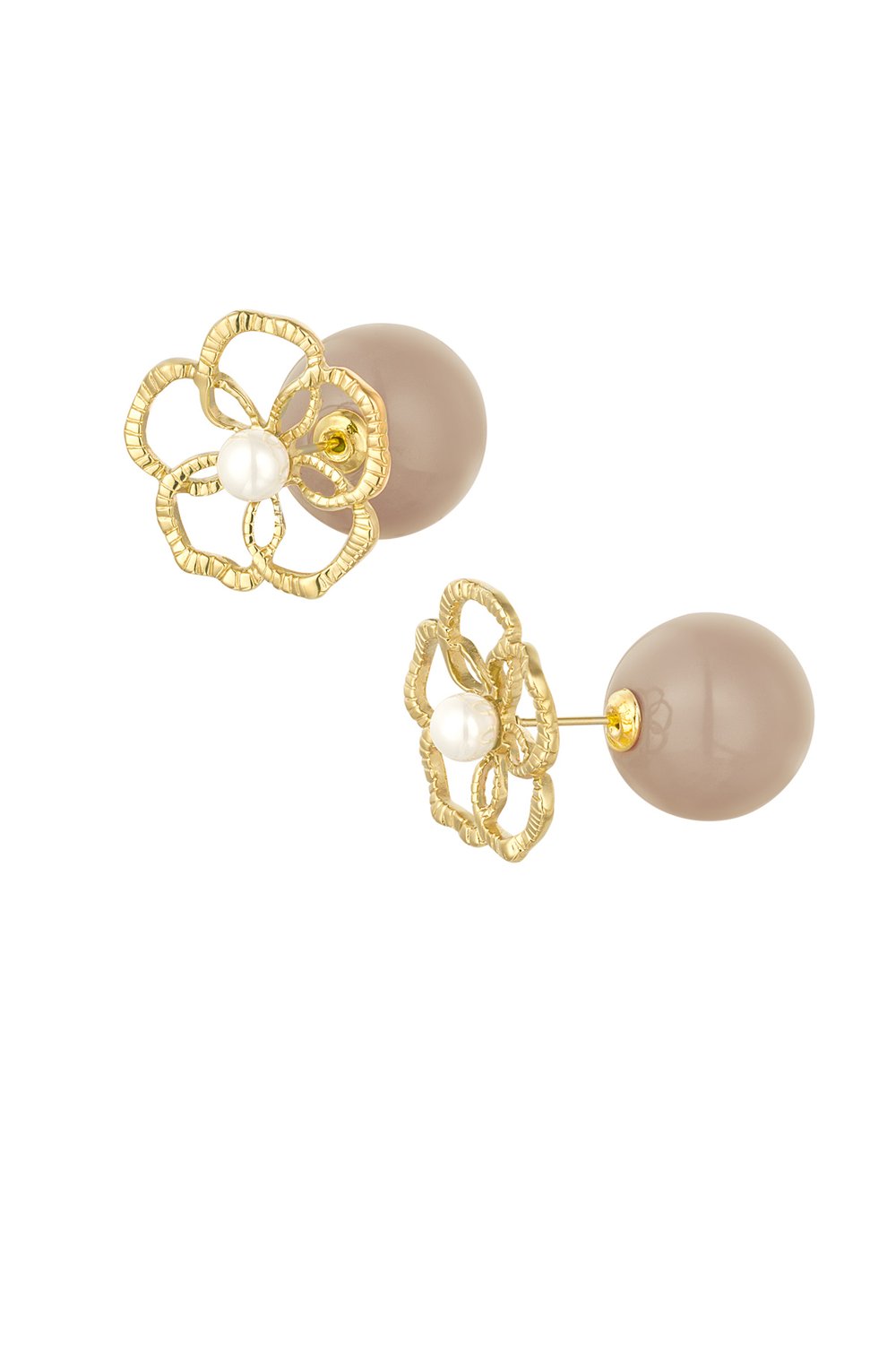 Flower earrings colored back 