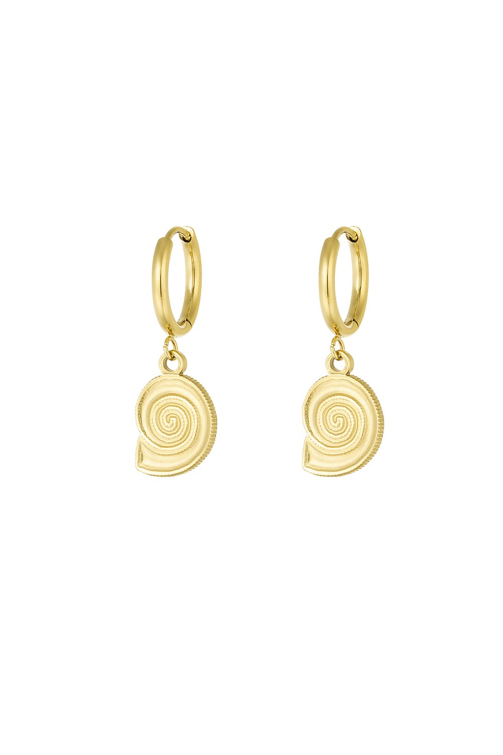 Earrings shell swirl - Silver Color color 