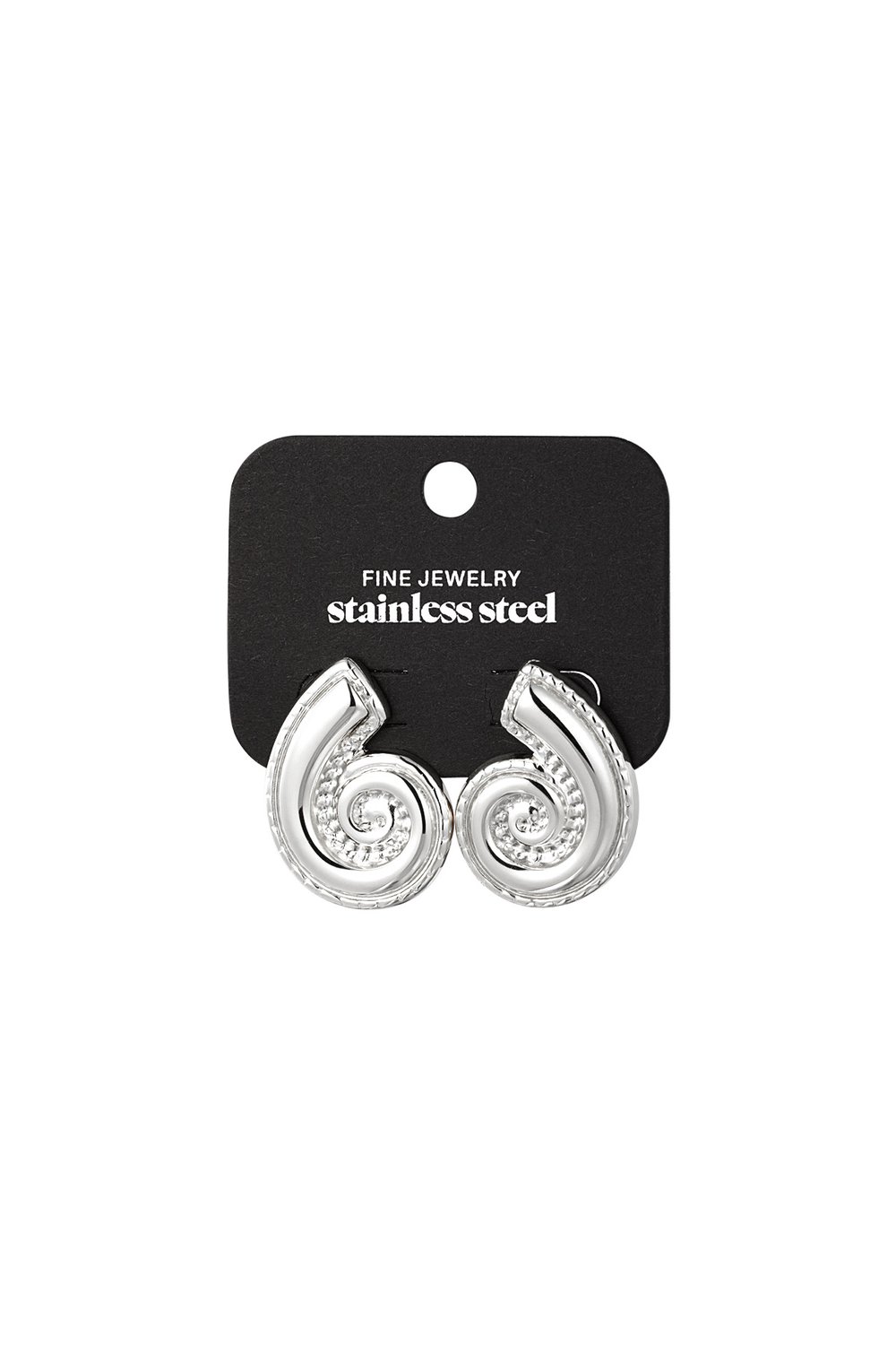 Twisted shell earrings - Silver Color color Picture3