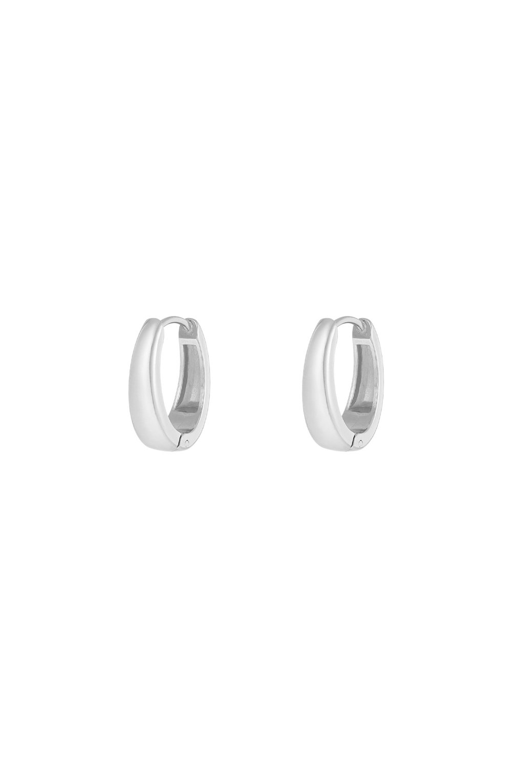 Graceful mini hoops earrings - Silver Color color