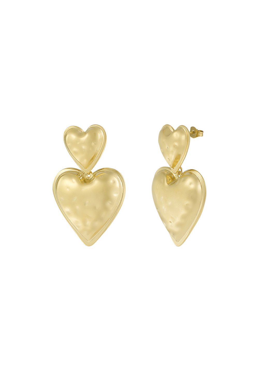 Heart Duo earrings - Silver Color color 