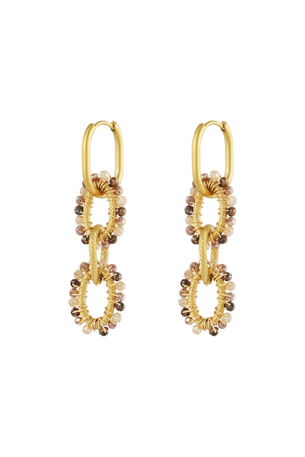 Bead party earrings - orange & pink