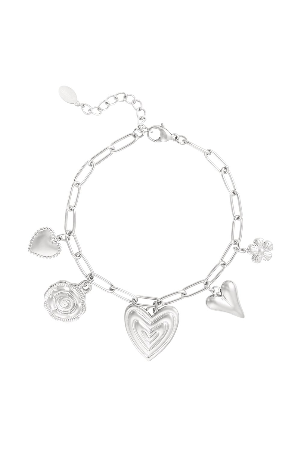 bracciale con ciondoli a cuore 