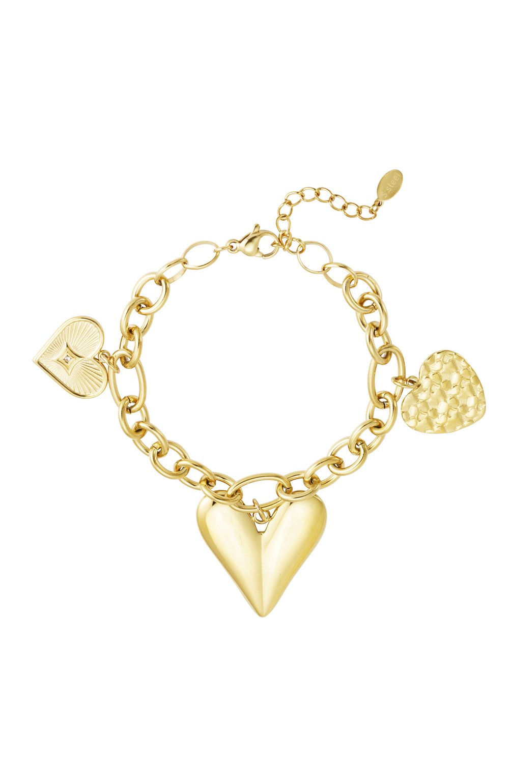 charm bracelet triple heart
