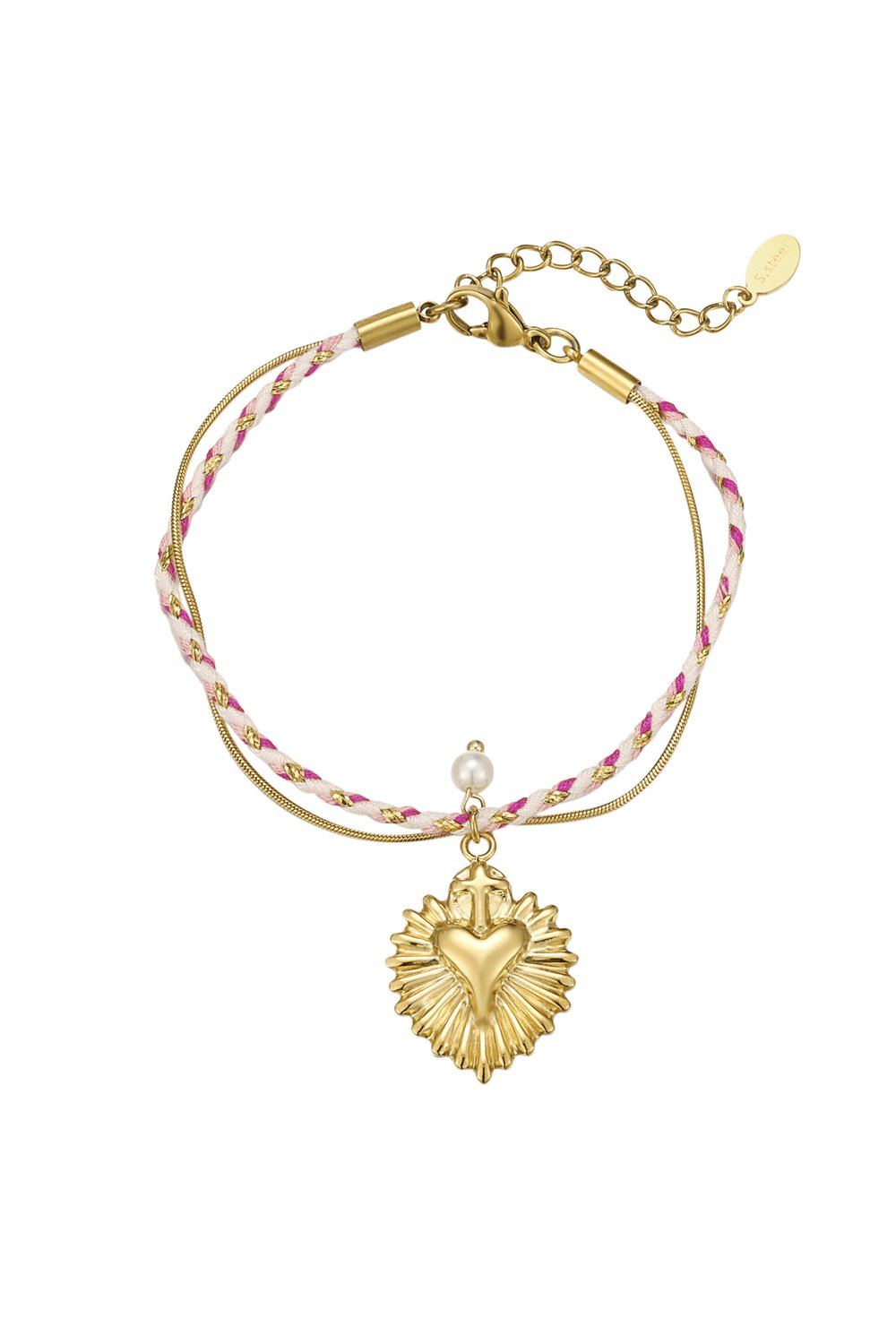 love laced bracelet - pink and 